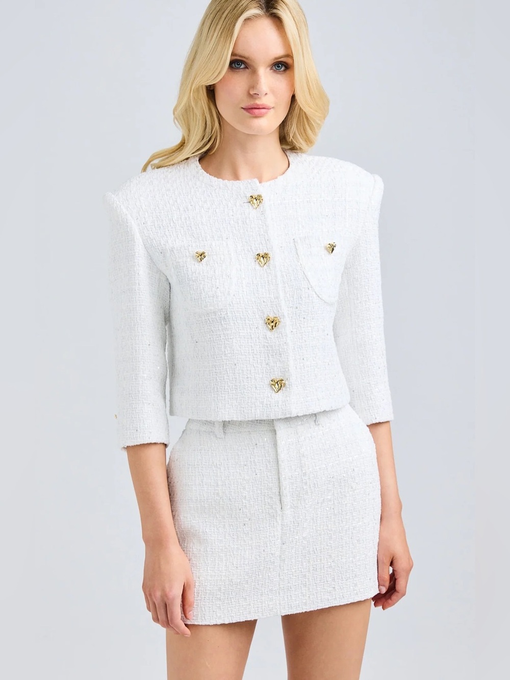 Generation Love Daphne Tweed Mini Skirt in White NWT Size 4